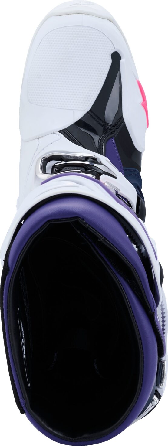Alpinestars Tech 10 Boots White Violet Navy Pink Fluo US 8 - Image 3
