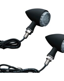 Torpedo Indicator LED Amber/Red Lights Rear Run-Turn-Brake Matte Black