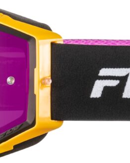 Fly Racing Zone Elite Goggles Black/Yellow/Purple Magenta Mirror Lens
