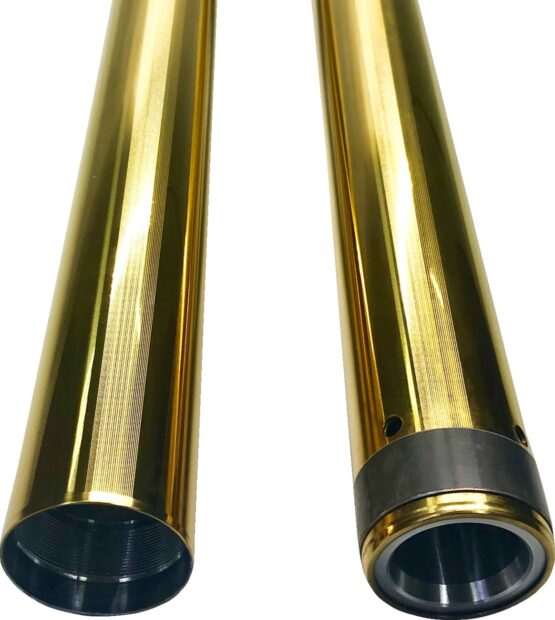 Pro-One Gold Fork Tubes 49mm 25.5in Pair For Harley Dyna Models