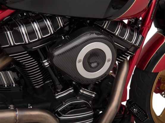 S&S Stealth Teardrop Air Cleaner Cover Carbon Fiber for Custom Models - Image 3