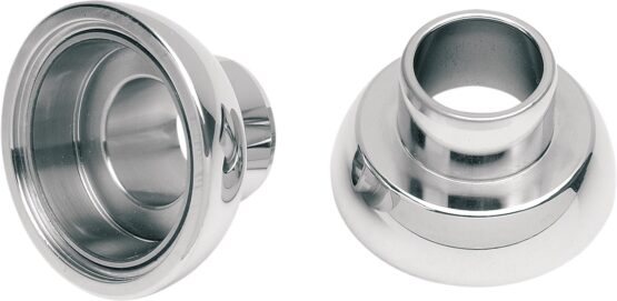 Drag Specialties Neck Post Bearing Cups with Races Chrome Pair For Harley