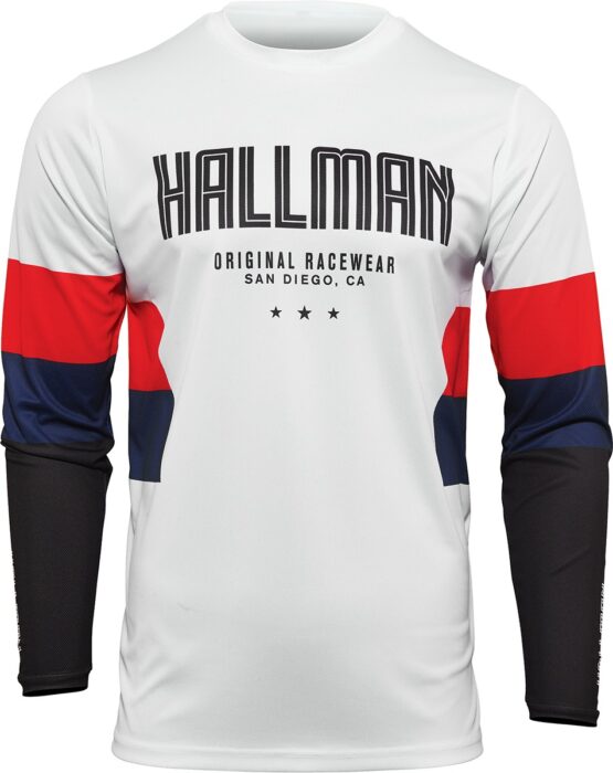 Thor Hallman Differ Draft Jersey White Navy Red Men's Large
