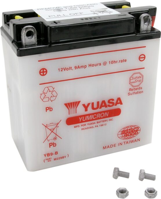Yuasa YB9-B Yumicron 12V Battery For Motorcycles and Scooters - Image 2