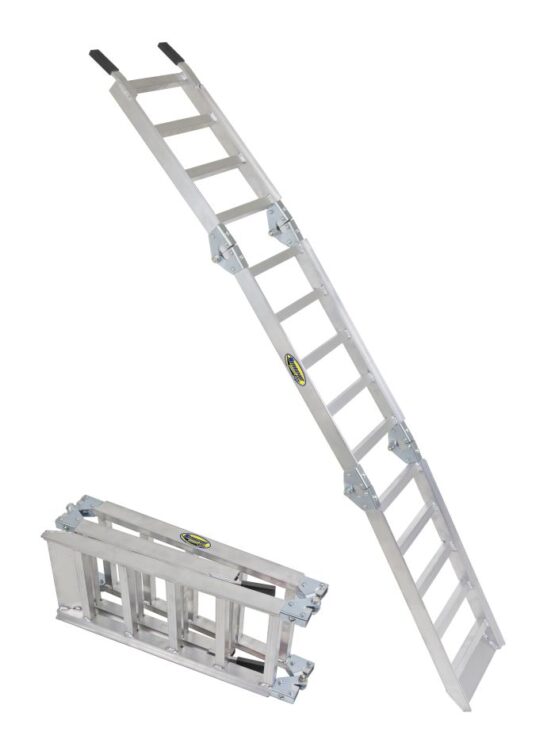 Aluminum 8 Foot Tri-Fold Loading Ramp - 500lb Capacity, 11" Wide - Image 2