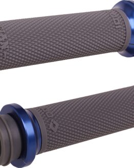 ODI Ruffian Lock-On Street Grips Graphite/Blue 1in TBW Harley