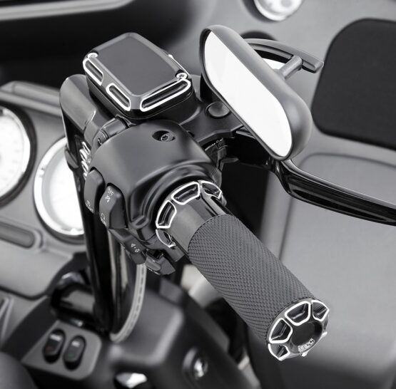 Arlen Ness Cable Style Fusion Series Grips Black Bevelled - Image 2