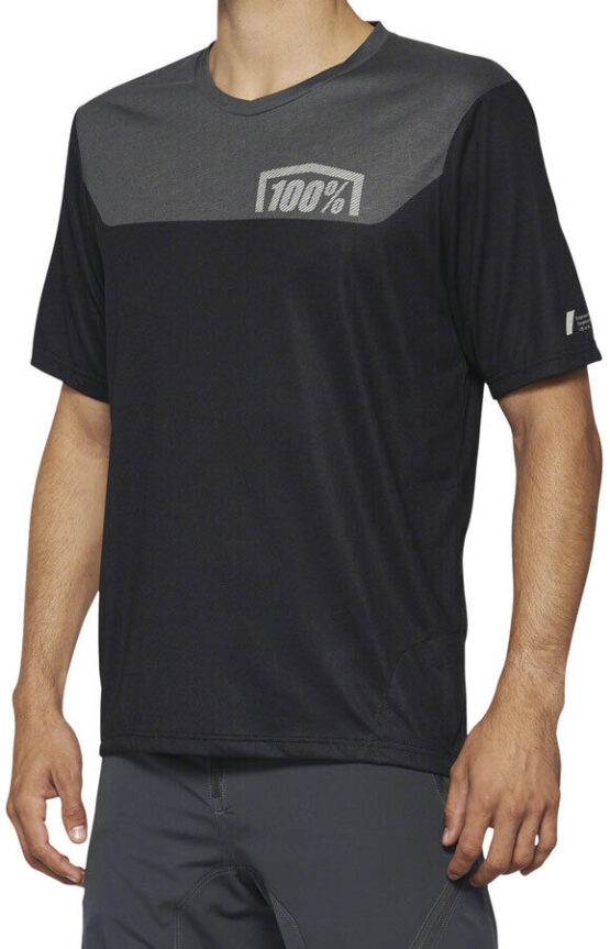 100% Men's Airmatic Jersey, Black/Charcoal, Size S