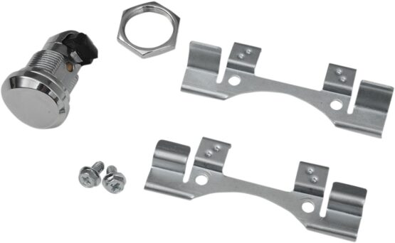 Drag Specialties Push-Button Fuel Door Latch Kit Chrome For Harley Touring