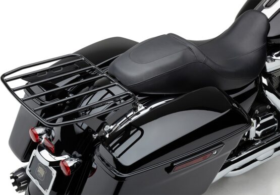 Cobra BA Flat Rack Gloss Black Fits Harley-Davidson
