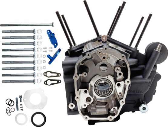 S&S MK-Series Engine Case Black For Harley M8 Touring Models