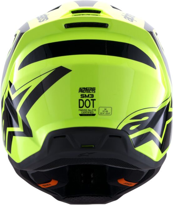 Alpinestars SM3 Heat Helmet Yellow Fluo/Black Gloss M - Image 3