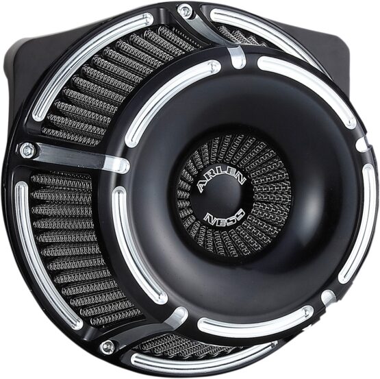 Arlen Ness Slot Track Inverted Air Cleaner Kit Contrast Cut Black - Image 2