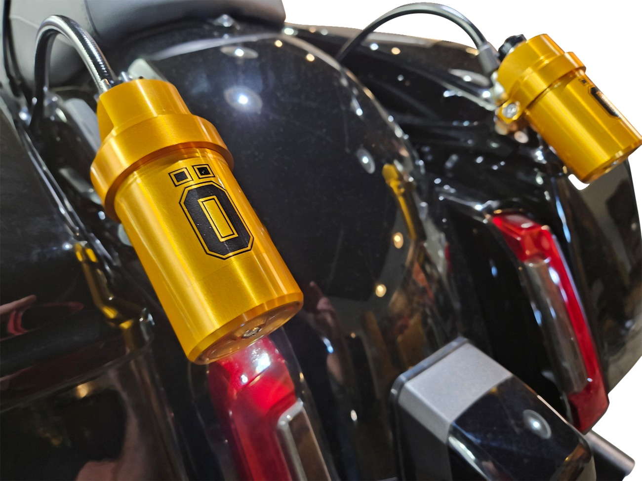 Ohlins STX 36 Blackline Rear Shocks Pair Black Harley Touring For FL Models - Image 3