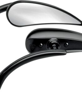 Arlen Ness Rad 2 Teardrop Mirror Black Left 4-1/2"x1-1/2" Aluminum