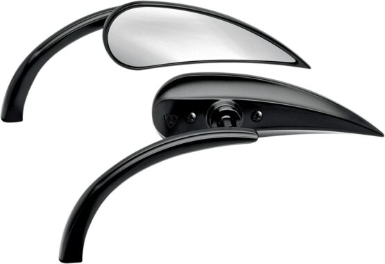 Arlen Ness Rad 2 Teardrop Mirror Black Left 4-1/2"x1-1/2" Aluminum
