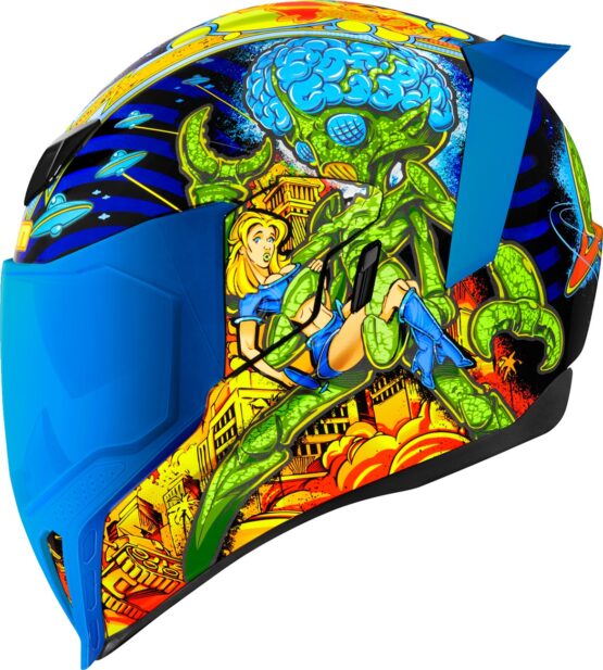 ICON Airflite Bugoid Blitz Helmet M Blue/Yellow/Green - Image 2