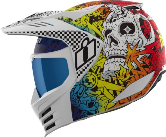 ICON Elsinore Doodle 3 Helmet 3XL Modular Glow Multi Unisex - Image 2