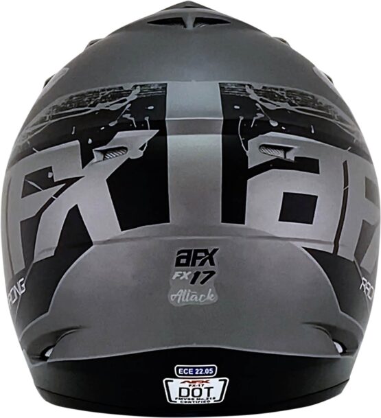 AFX FX-17 Attack Helmet Matte Black Frost Gray XS Adult Unisex - Image 2