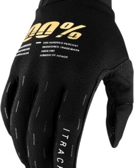 100% Youth iTrack Gloves - Black, Youth Small, ATV/Motocross