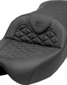 Saddlemen RoadSofa Tri Gripper 2-Up Seat Black Standard FLH/FLT 08-25
