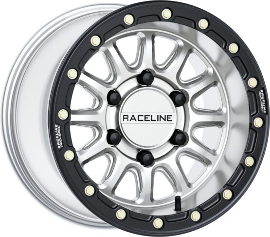 Raceline Alpha Beadlock Wheel 15x10 6x139.7 +25 Hyper Silver/Black