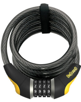 OnGuard Doberman 6' x 12mm Armored Coil Cable Combo Lock for Motorcycle Scooter