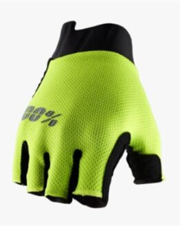 100% Women's Exceeda Gel Short Finger Gloves - Flo. Yellow Wsm