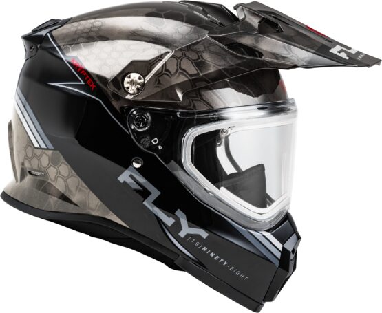 Fly Racing Trekker CW Conceal Helmet Electric Shield XL Black/Grey/White - Image 3