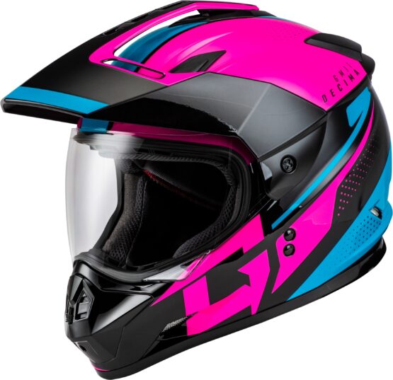 GMAX GM-11 Decima Helmet Black/Pink/Blue Large Women's