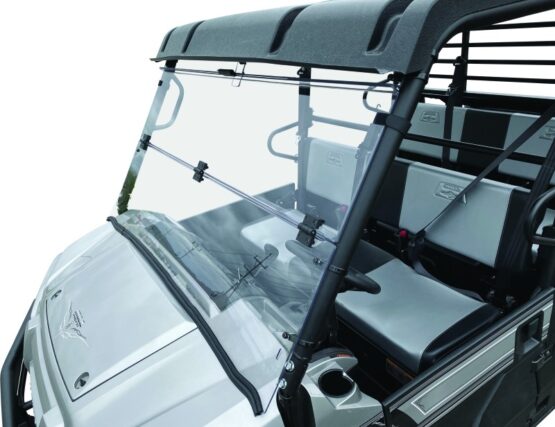 QuadBoss Windbreak Folding Windshield Clear Fits 16-22 Kawasaki KAF820 - Image 5