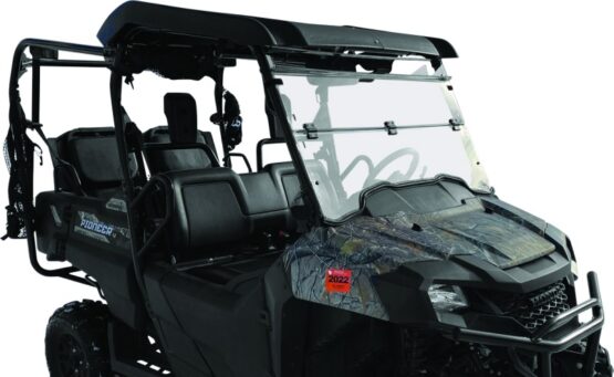QuadBoss Windbreak Folding Windshield Clear Fits 14-22 Honda Pioneer 700 - Image 3