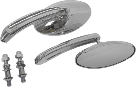 HardDrive Chrome Oval Die Cast Mirrors for Harley Davidson