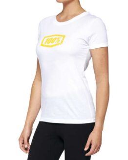 100% Women's Avalanche Tee White Cotton Small