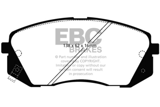 EBC Redstuff Ceramic Front Brake Pads DP31809C Fits 15+ Hyundai Sonata 1.6 Turbo - Image 2