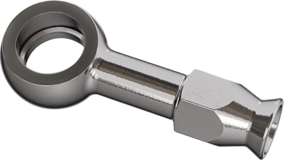Goodridge Banjo Adapter Straight for 3/8 or M10 Bolt Silver
