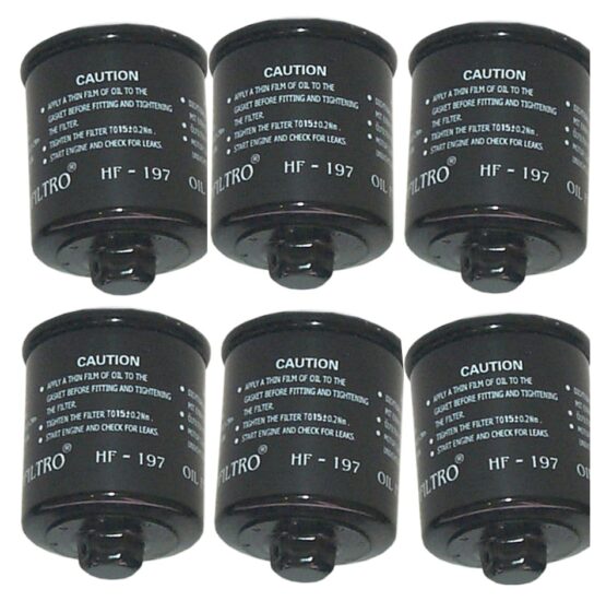 HF197 Oil Filter - Black - 6 Pack