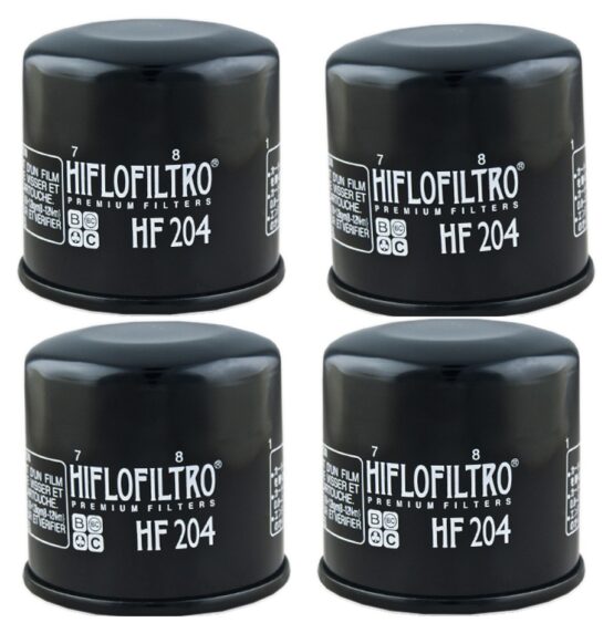HF204 Oil Filter - Black - 4 Pack
