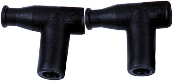 T Type Spark Plug Cap / Boot Black, 5k Ohm 2-Pack