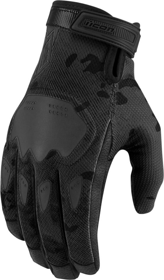 ICON Hooligan CE Gloves Black Camo Gray Men's Large
