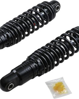 Drag Specialties Premium Ride-Height Adjustable 12in Shocks Black Heavy Duty Pair For Harley-Davidson