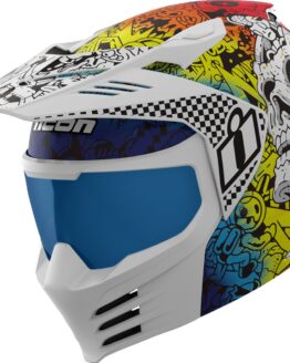 ICON Elsinore Doodle 3 Modular Helmet Large Multi/White Unisex