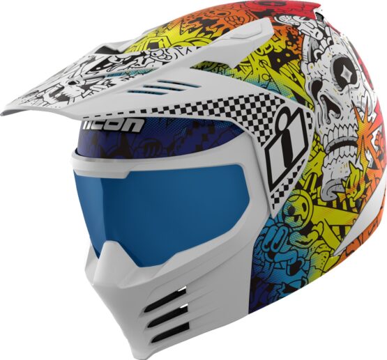 ICON Elsinore Doodle 3 Helmet 3XL Modular Glow Multi Unisex