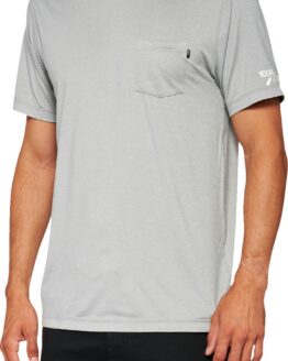 100% Men's Mission Athletic Tee Heather Gray Large