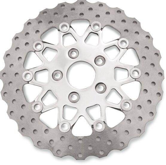 10 Button Contour Floating Rear Brake Rotor - Polished Center - Image 2