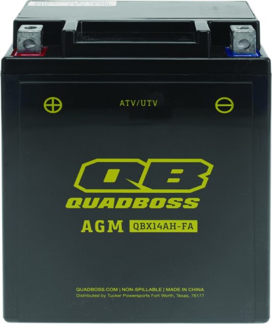 QuadBoss AGM Battery QBX14AH-FA Maintenance-Free Fits 11-12 Arctic Cat 350