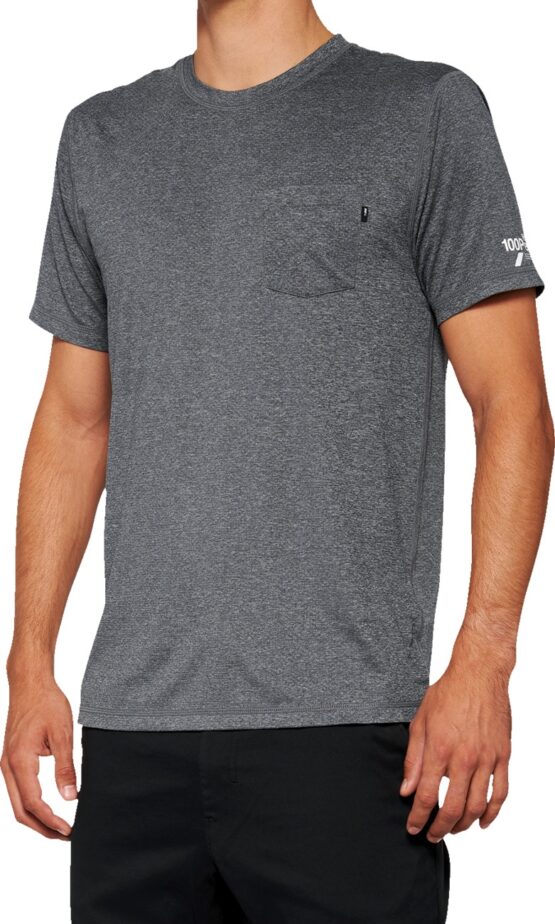100% Men's Mission Athletic Tee - Heather Charcoal, Size L