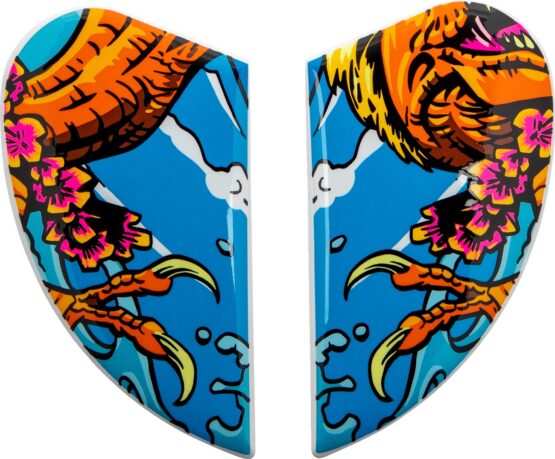 Icon Airform Helmet Side Plates Blue Orange Dino Fury One Size