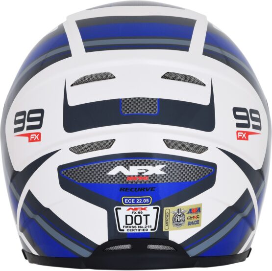 FX-99 Full Face Street Helmet Blue Small - Image 2