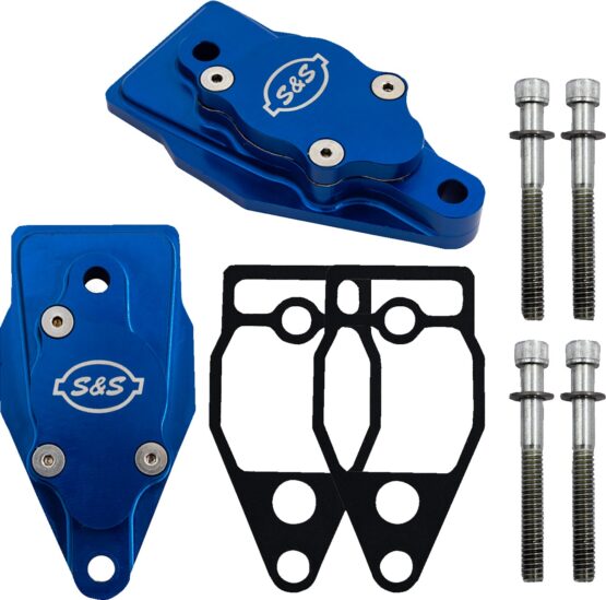 S&S Billet Head Breather Kit Blue For Twin Cam 1999-2017